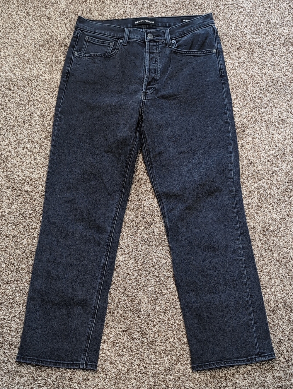 Denim Forum The Arlo High Rise Straight 28L Size 30 Black